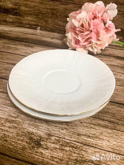 Блюдце 17,5 см Отводка золото Бернадотте Чехия