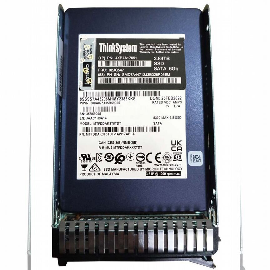 [02JG547] Жесткий Диск Lenovo 3.84tb Sata3 2,5 Ssd 02jg547