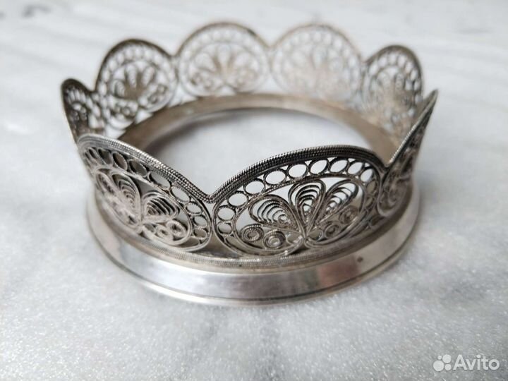 Конфетница Сахарница СССР мельхиор 1958г. Скань Ag