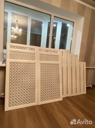 Экран для радиатора мдф (белый), с боковинками