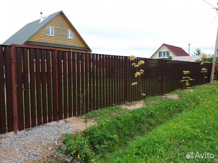 Забор евроштакетник С обр ширина 126 mm