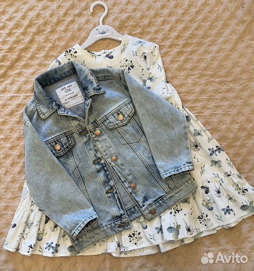 Джинсовый пиджак+платье