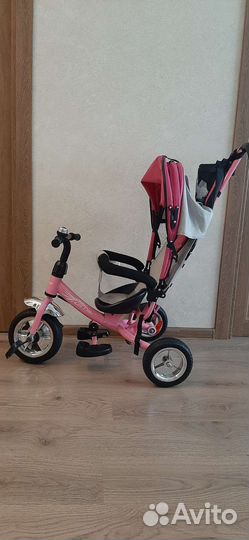Детский трёх колёсный велосипед с ручкой