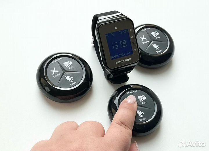 Комплект вызова персонала кнопка/часы официанта