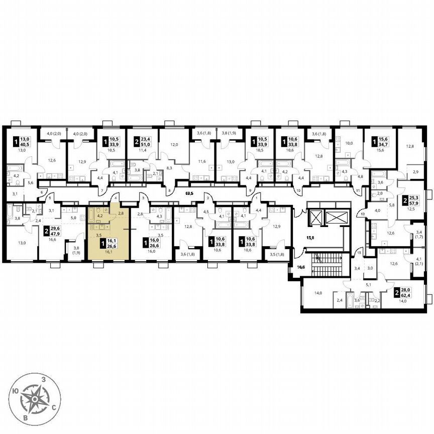 Квартира-студия, 26,6 м², 7/18 эт.