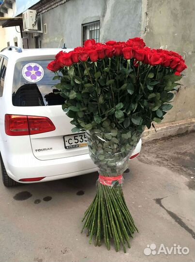 Розы высокие Доставка цветов