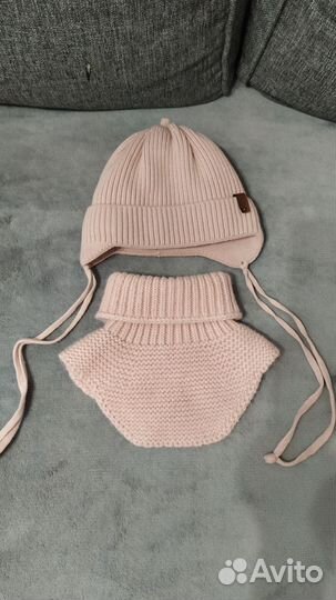 Комплект шапка, шарф для малыша 42-44