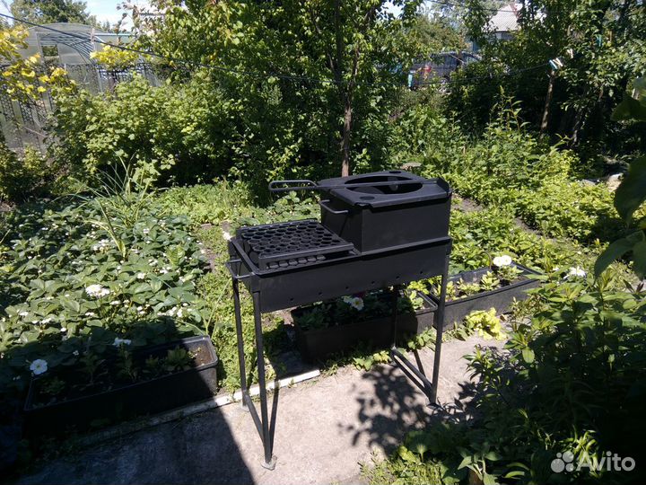 Мангал с печью под казан, очень прочный и удобный