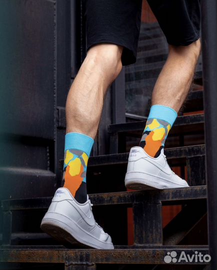 Стильные яркие мужские носки с принтом