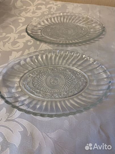 Набор салатники и 2 блюда стекло