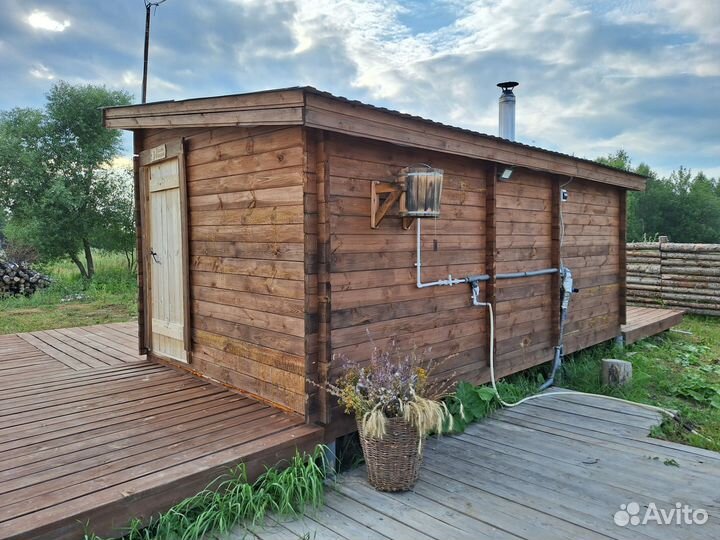 Русская баня на дровах с чаном