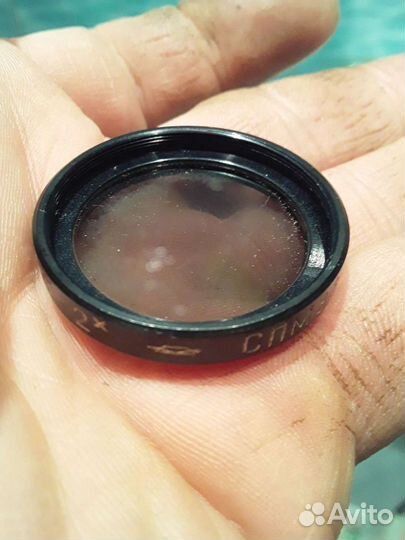 Линза и футляр для 6 линз.ссср,значок.стеклорез