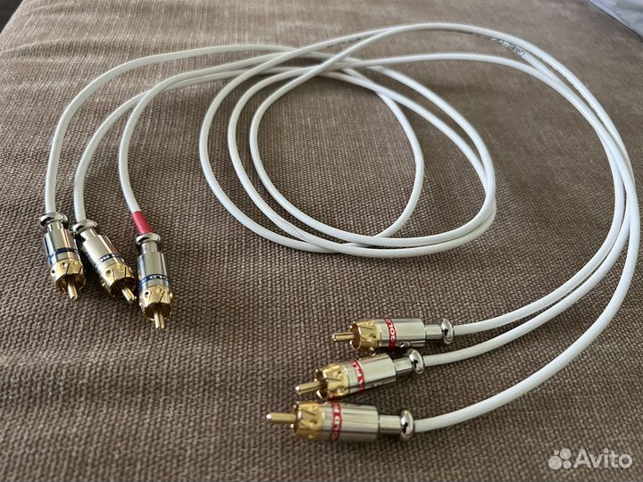 Кабель межблочный аудио RCA мет. позол