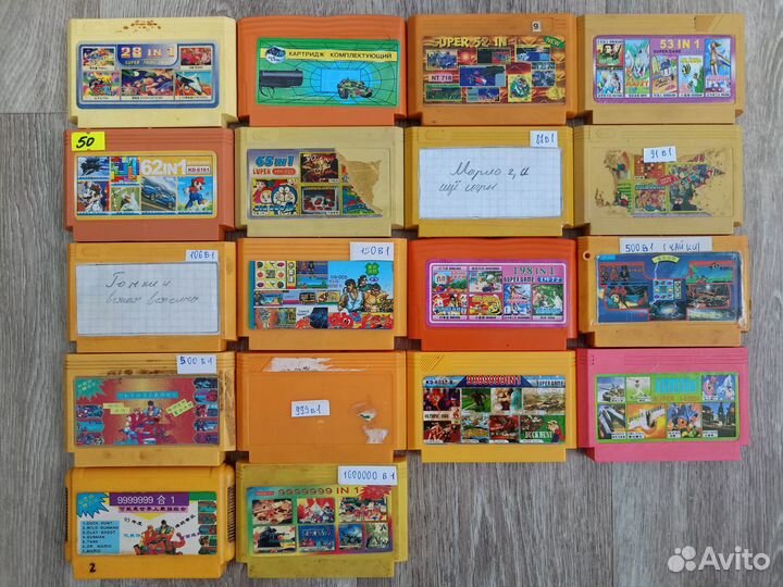 Картриджи Денди из 90-х (42 шт.)