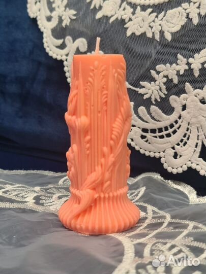 Свеча ручной работы из соевого воска цилиндр