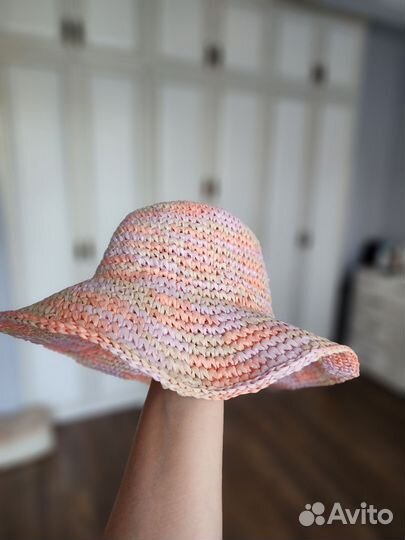 Панамы летние пляжные натуральные из рафии