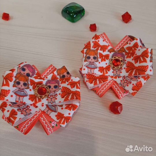 Детские резинки бантики для волос-2шт