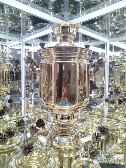 Самовар новый дровяной угольный Тула латунь