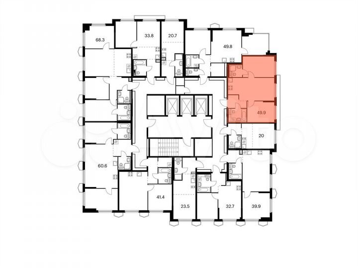 2-к. квартира, 49,9 м², 23/24 эт.