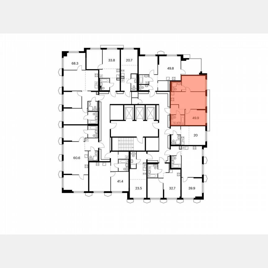 2-к. квартира, 49,9 м², 23/24 эт.