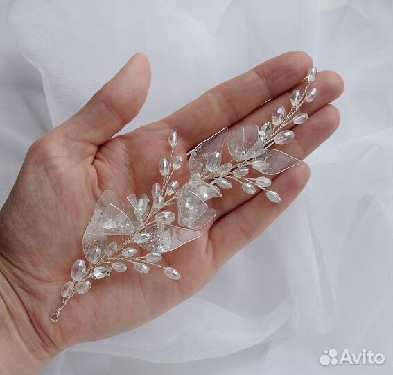 Свадебные украшения - веточка для прически