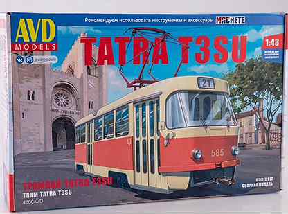 Сборная модель трамвая Tatra T3SU в 1:43
