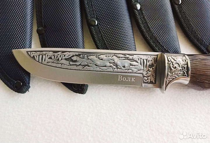 Нож охотничий Волк+ножны. Хорошая сталь