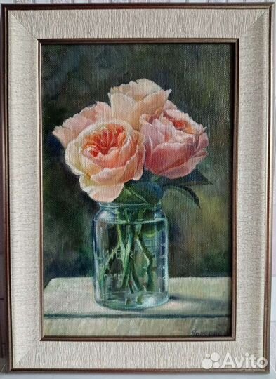 Заказать картину, картина, розы маслом