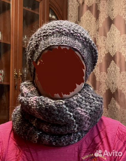 Шапка+бактус+снуд