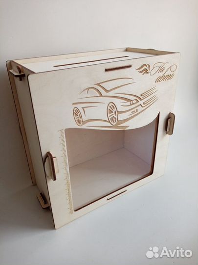 Копилка с авто, подарки, блокноты из дерева