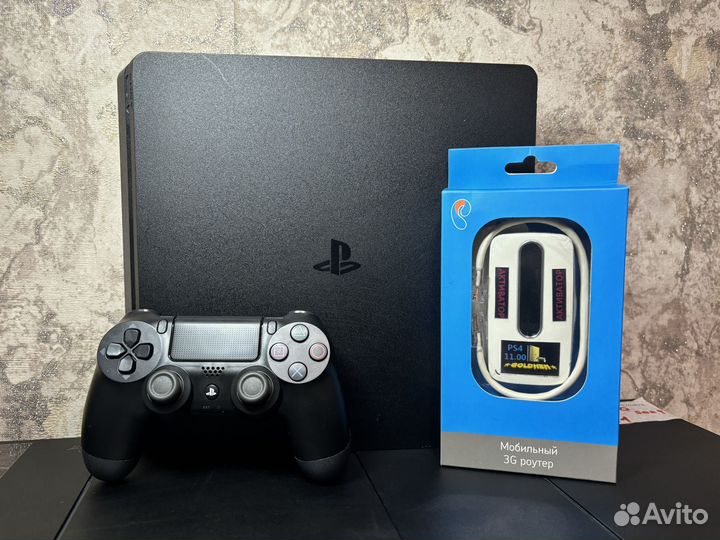 Playstation 4 slim прошитая + 999 игр