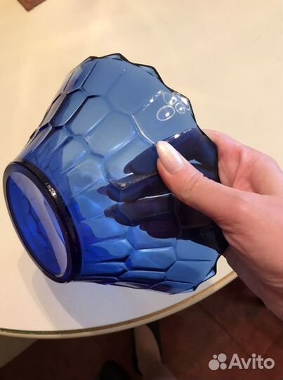 Салатник/фруктовница винтаж кобальтовое стекло 60