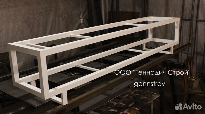 Каркас угловой барной стойки с местом под кеги