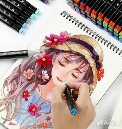 Набор 2х сторонних маркеров для скетчинга 48шт