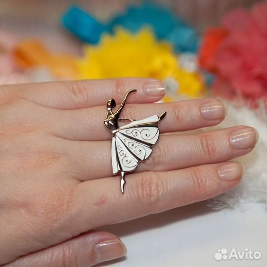 Брошь Балерина посеребрение Красная Пресня Россия
