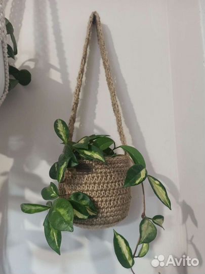 Вязанные корзинки из жгута