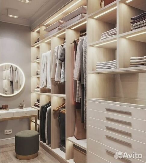 Гардеробная на заказ эксклюзивная