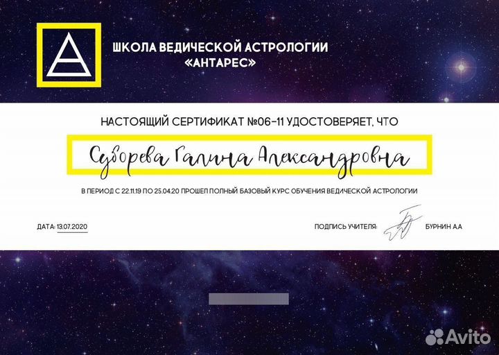 Консультация Астролога, натальная карта