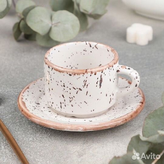 Кофейная пара Punto bianca: чашка 80 мл, блюдце d6