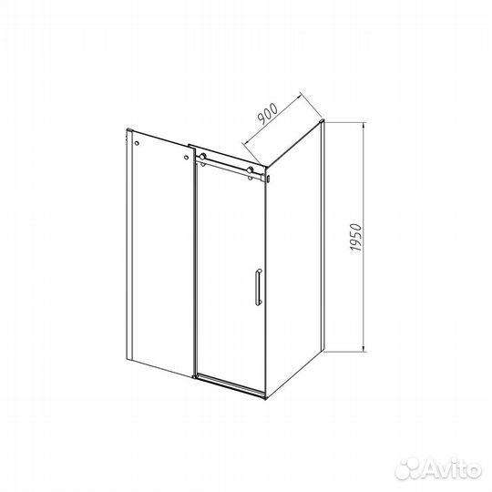 Душевой уголок Vincea Como-N VSR-4CN9012CLB 120x90 стекло прозрачное/профиль черный