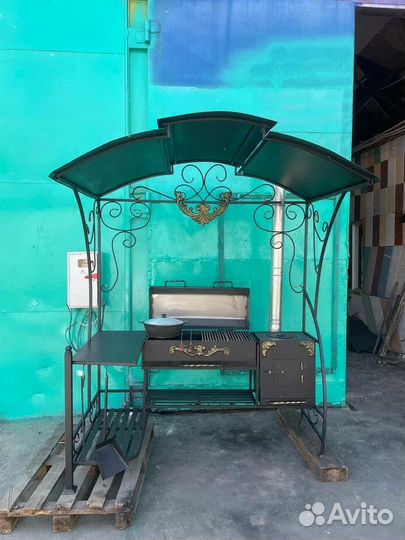 Мангал лофт с крышей