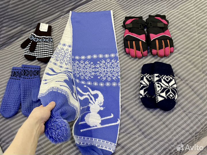 Шарф объемный варежки перчатки пакетом