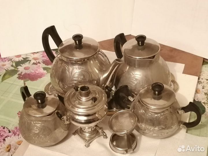 Стальной чайный сервис из нержавеющей стали