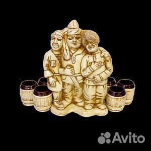 Штоф Никулин, Вицин, Моргунов и 6 рюмок 26х27х12 с