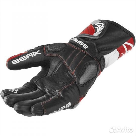 Мотоперчатки Moto Racing Leather Berik 2.0 195102 Red Fluo White Black