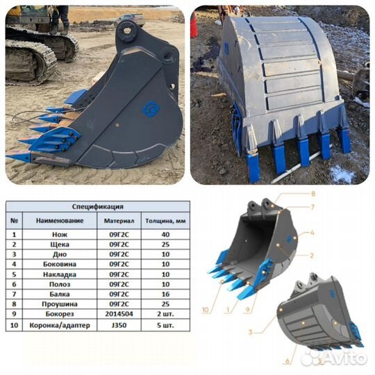 Ковш 1,0 м3 на Hitachi ZX180/200/210