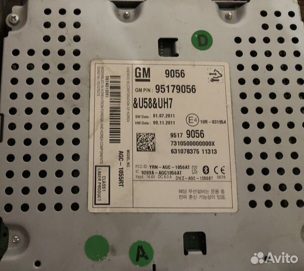 Штатная магнитола Chevrolet Aveo