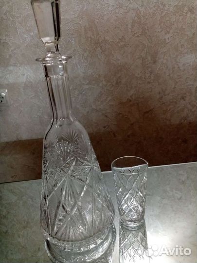 Графин и стопки хрустальные СССР