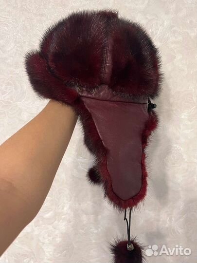 Шапка ушанка норковая женская