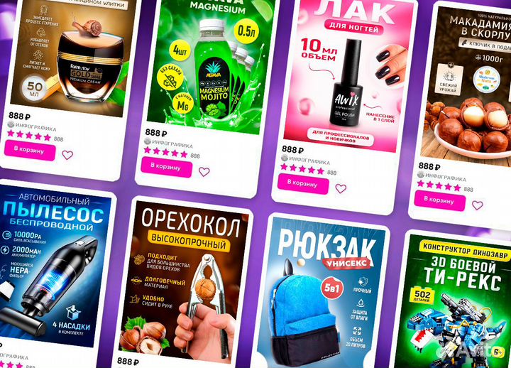 Инфографика - карточек товаров для Wildberries